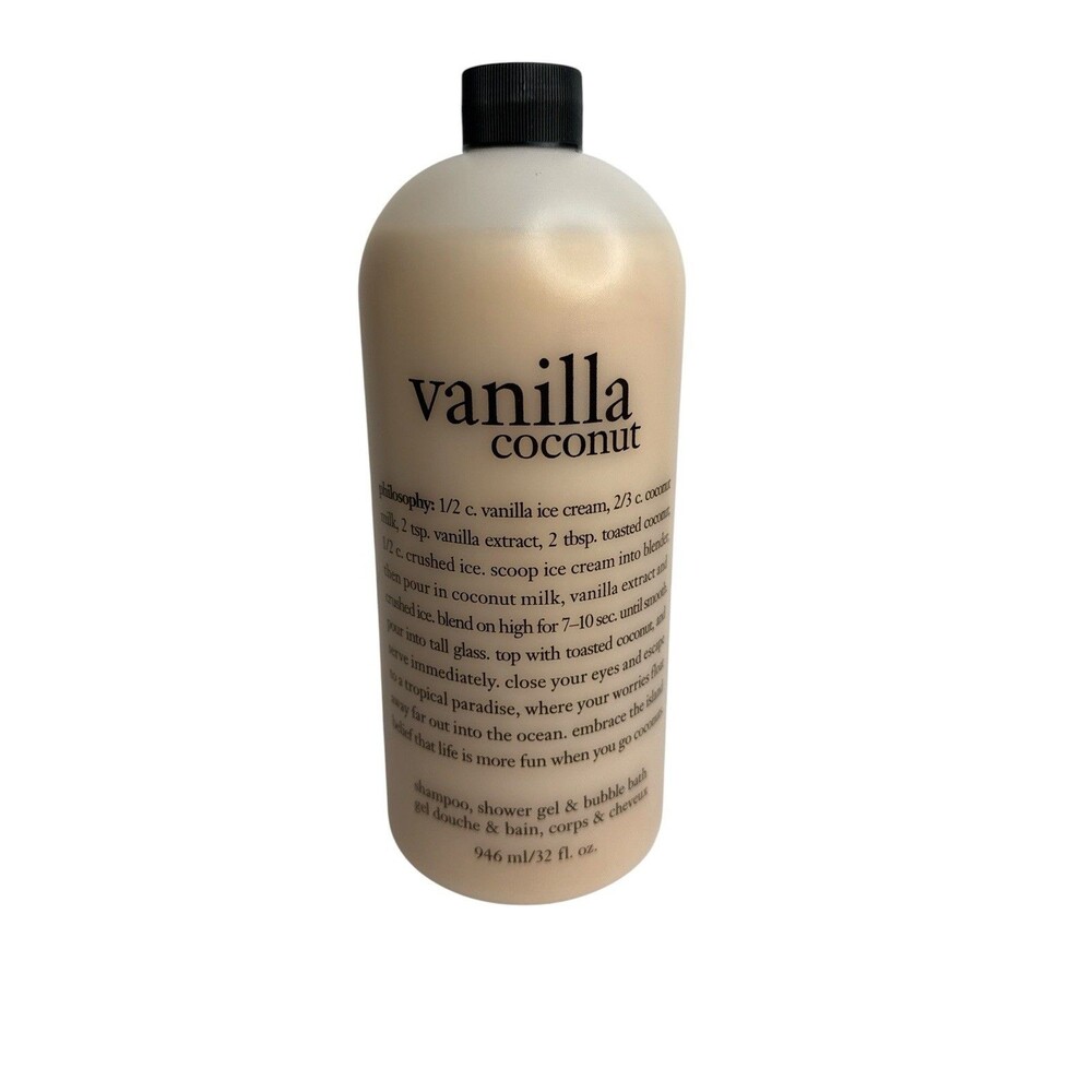 Philosophy Vanilla Coconut Shampoo Shower Gel Bubble Bath 32 oz New Sealed